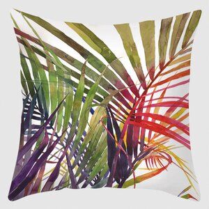 Multi-Coloured Palm Leaves Pillow Cover